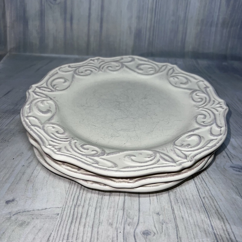 JC Penney CHRIS MADDEN CORVELLA IVORY Salad Plates Set of 3
